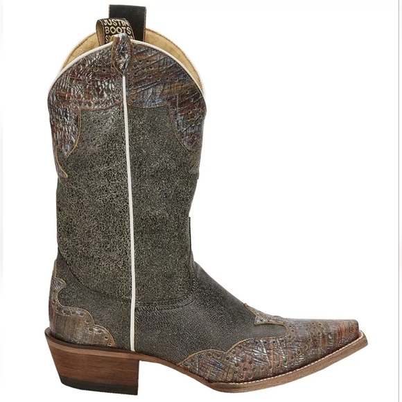 NIB Justin Black Crackle Vera Boots - Picture 2 of 6